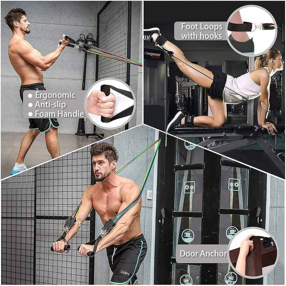Gym Belt with Box | 5-in-1 Power Exercise Resistance Band Set – Adjustable Fitness Equipment for All Smart Exercise Belt