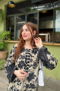 Digital Printed Lawn 3PCS Suit | Women 3D Embroidery Stitched Summer Dress | Girls Lawn Outfit