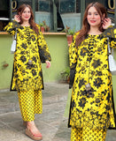 Digital Printed Lawn 3PCS Suit | Women 3D Embroidery Stitched Summer Dress | Girls Lawn Outfit