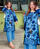 Digital Printed Lawn 3PCS Suit | Women 3D Embroidery Stitched Summer Dress | Girls Lawn Outfit